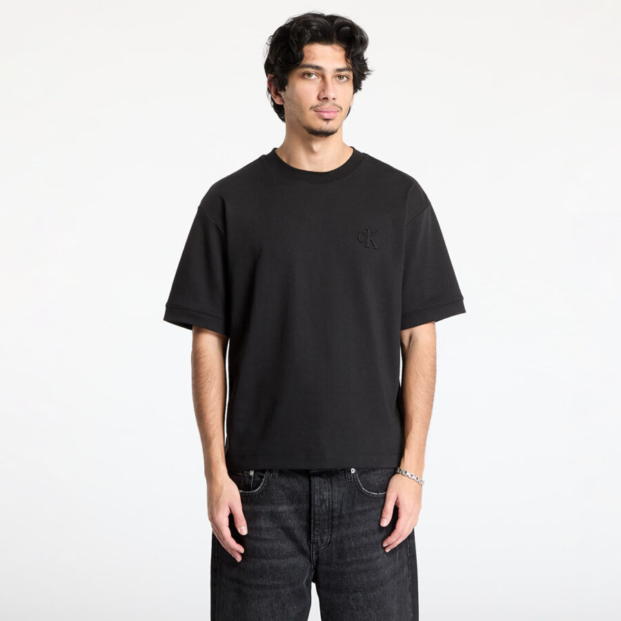 Póló Calvin Klein Jeans Interlock Tee Black S-alacsony-ár