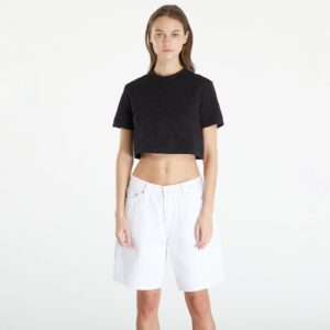 Póló Calvin Klein Jeans Premium Monologo Cropped T-Shirt Black S-alacsony-ár