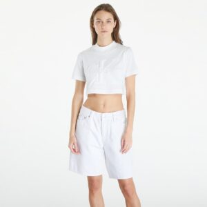 Póló Calvin Klein Jeans Premium Monologo Cropped T-Shirt White L-alacsony-ár