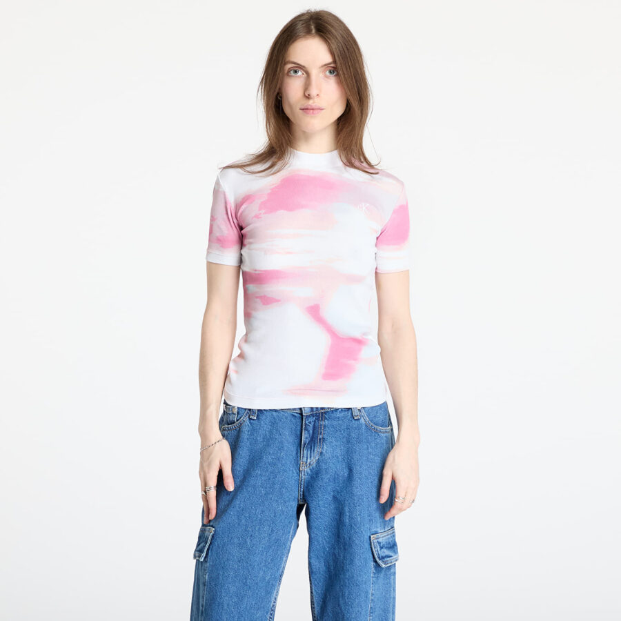 Póló Calvin Klein Jeans Rib Tee White XS-alacsony-ár