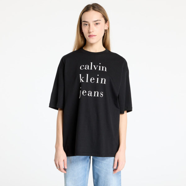 Póló Calvin Klein Jeans Short Sleeve Logo Tee Black S-alacsony-ár