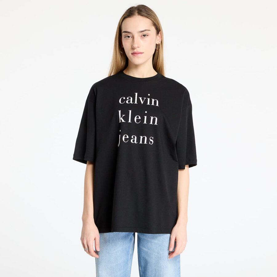 Póló Calvin Klein Jeans Short Sleeve Logo Tee Black S-alacsony-ár