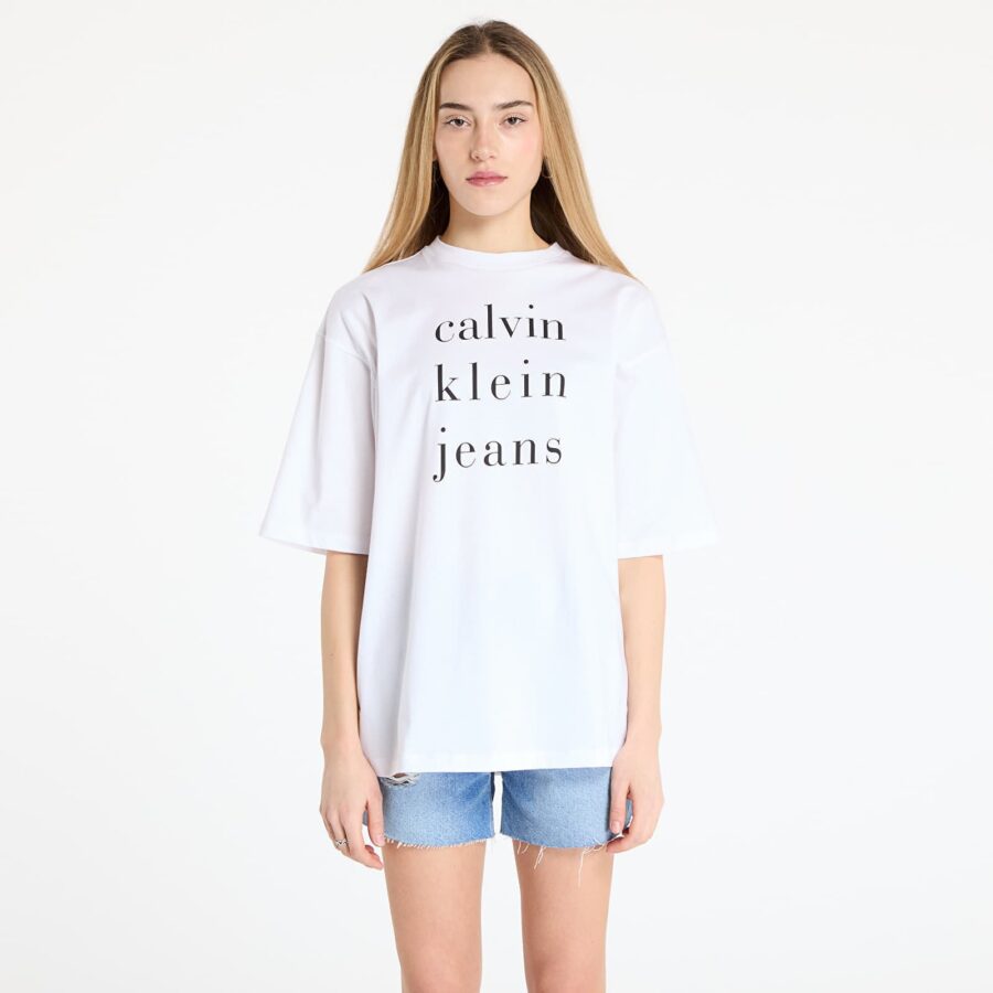 Póló Calvin Klein Jeans Short Sleeve Logo Tee White S-alacsony-ár