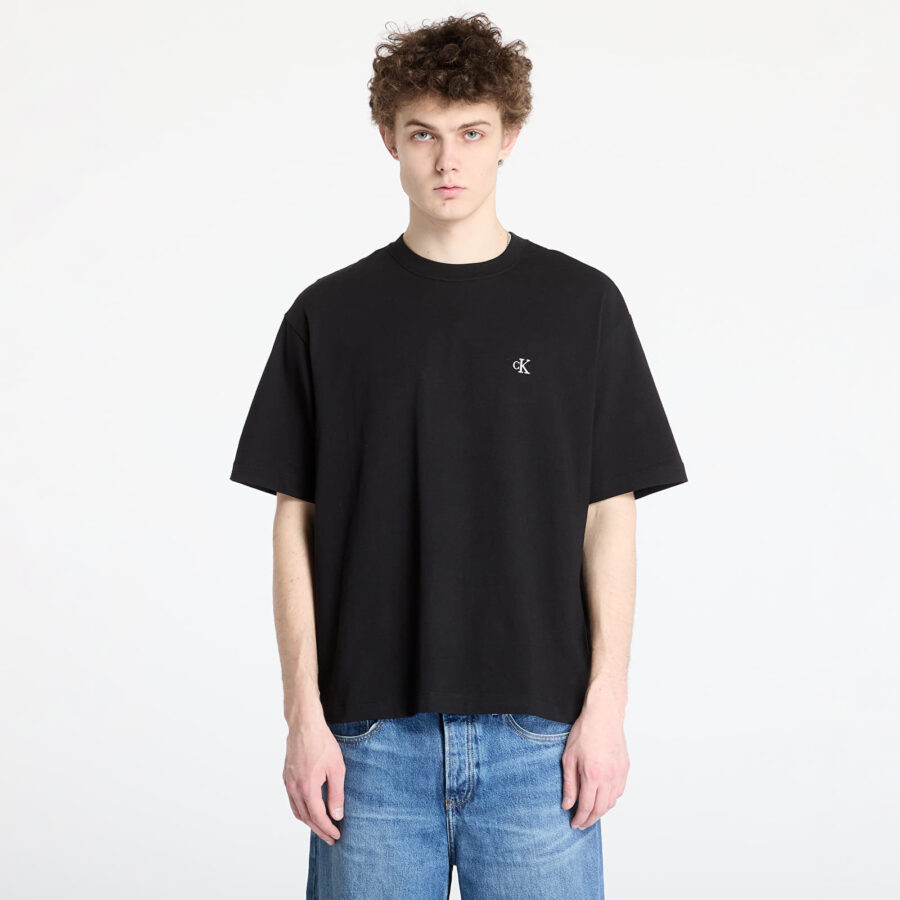 Póló Calvin Klein Jeans Ss Relaxed Archive Logo Tee Black S-alacsony-ár