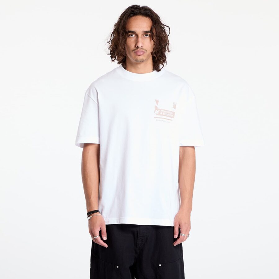 Póló Calvin Klein Jeans Subway Sign Tee White S-alacsony-ár