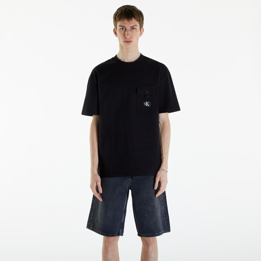 Póló Calvin Klein Jeans Texture Pocket Short Sleeve T-Shirt CK Black L-alacsony-ár