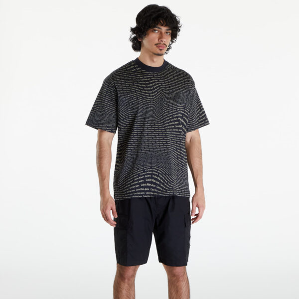 Póló Calvin Klein Jeans Warp Logo T-Shirt Black S-alacsony-ár Póló Calvin Klein Jeans Warp Logo T-Shirt Black S-alacsony-ár