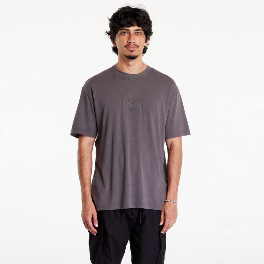 Póló Calvin Klein Jeans Washed Monologo Short Sleeve Tee Gray M-alacsony-ár
