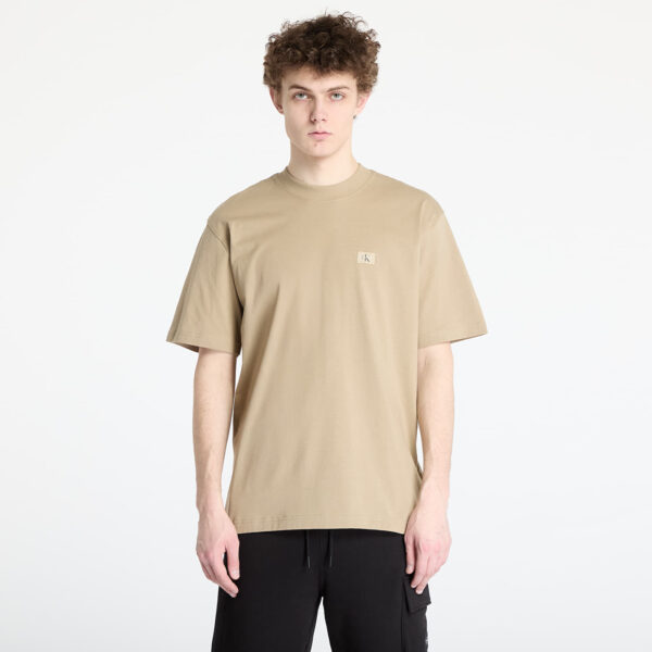 Póló Calvin Klein Jeans Woven Label Relaxed Tee Brown S-alacsony-ár