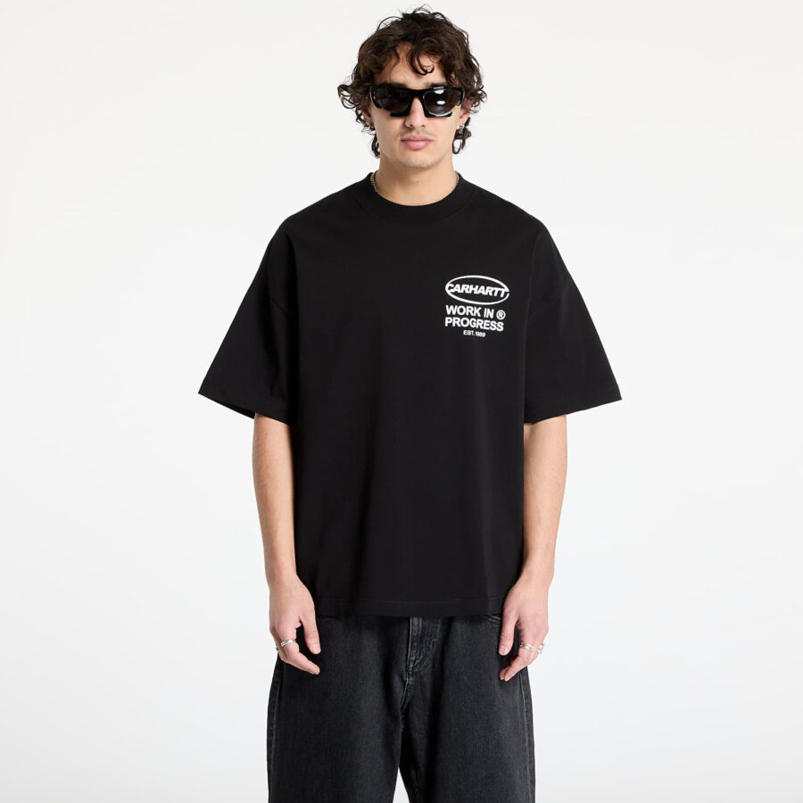 Póló Carhartt WIP Body Of Work Short Sleeve T-Shirt UNISEX Black/ White XS-alacsony-ár