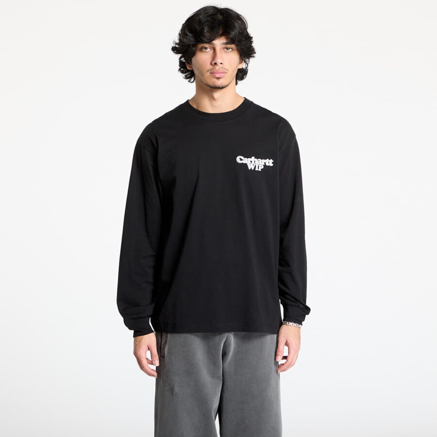 Póló Carhartt WIP L/S Chain Link T-Shirt UNISEX Black/ Silver XS-alacsony-ár