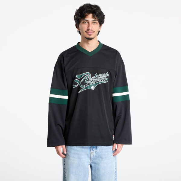 Póló Carhartt WIP Long Sleeve Detroit Mesh T-Shirt UNISEX Black/ Conifer/ Wax S-alacsony-ár