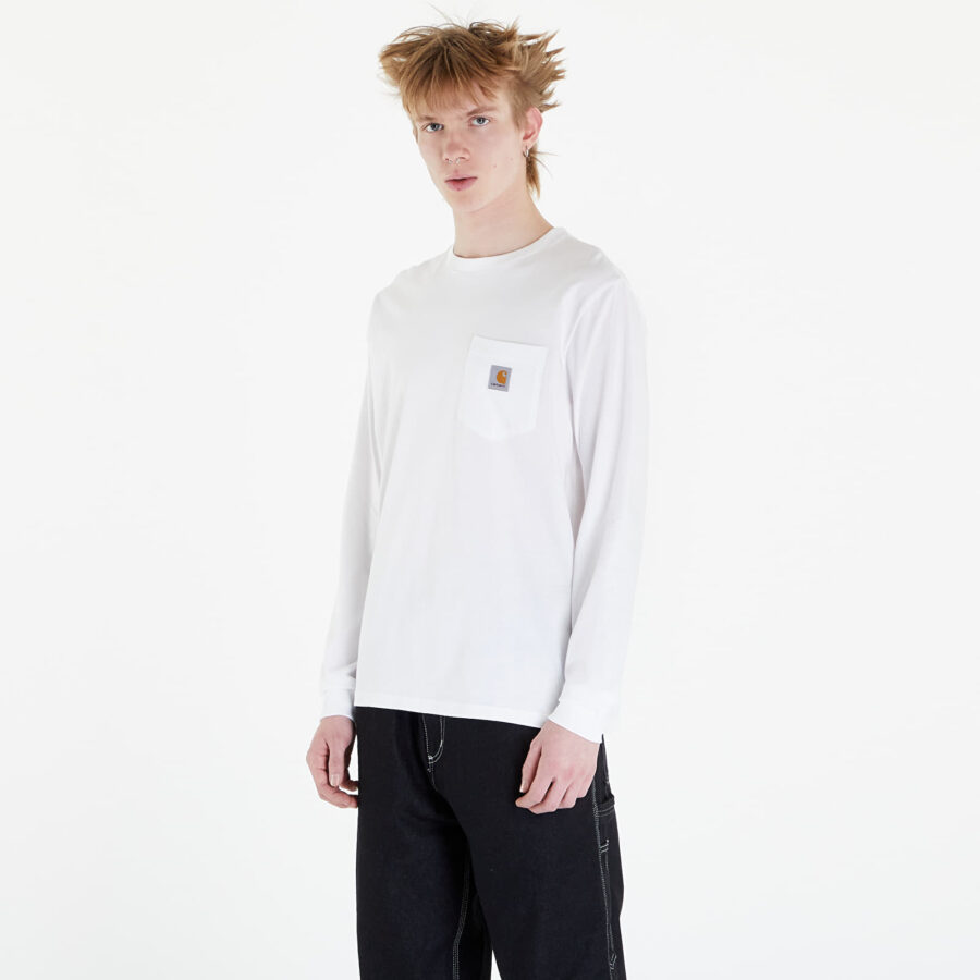 Póló Carhartt WIP Long Sleeve Pocket T-Shirt UNISEX White XXL-alacsony-ár