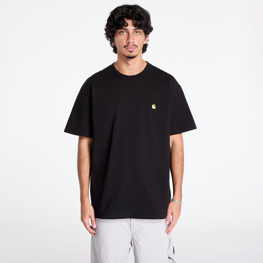 Póló Carhartt WIP S/S Chase T-Shirt Black/ Gold M-alacsony-ár
