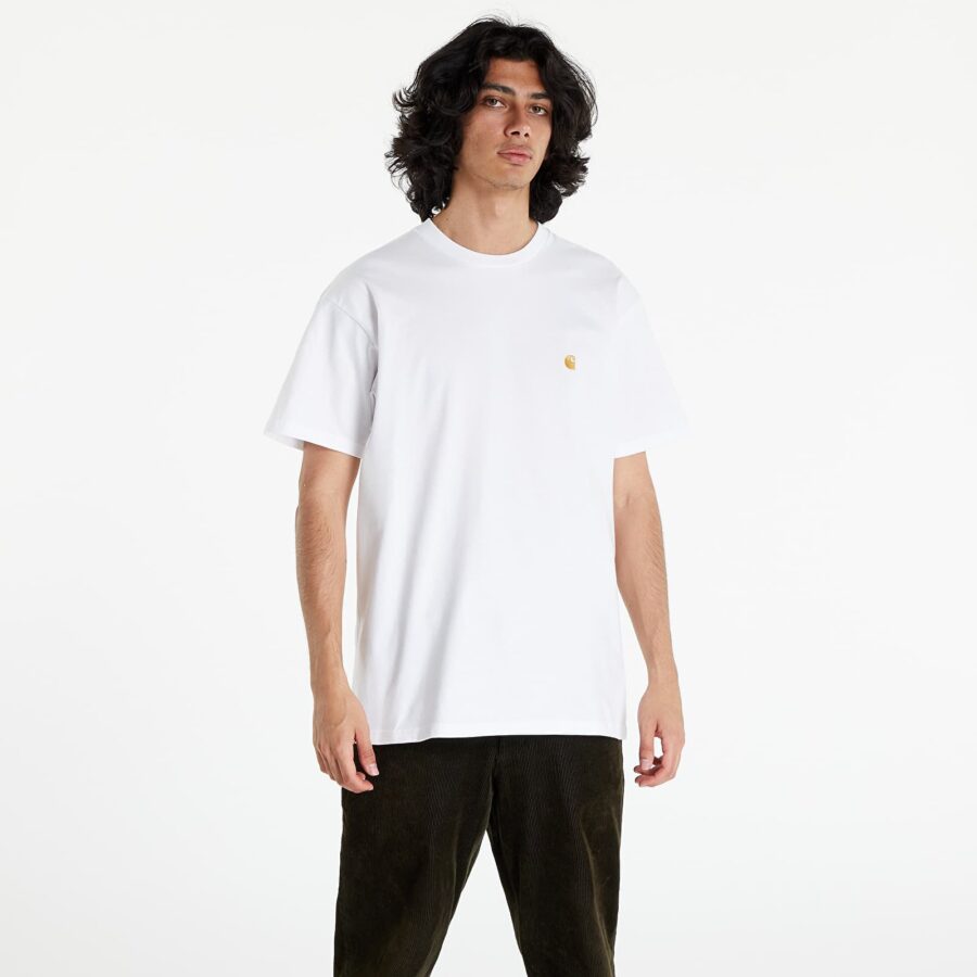 Póló Carhartt WIP S/S Chase T-Shirt White/ Gold M-alacsony-ár