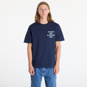 Póló Carhartt WIP S/S Cross Screw T-Shirt UNISEX Air Force Blue XS-alacsony-ár