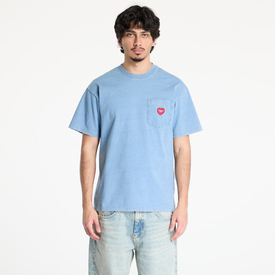 Póló Carhartt WIP S/S Ingo Pocket T-Shirt UNISEX Light Blue Garment Dyed XS-alacsony-ár