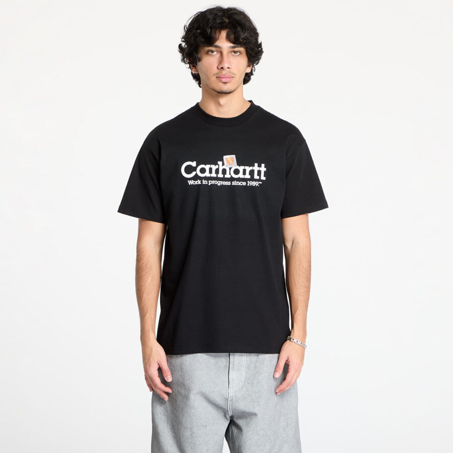 Póló Carhartt WIP S/S Label Script T-Shirt UNISEX Black XL-alacsony-ár