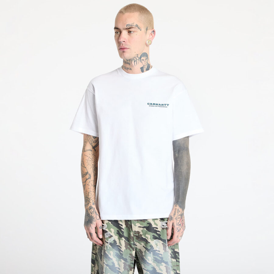 Póló Carhartt WIP S/S Runaway T-Shirt UNISEX White/ Malachite XS-alacsony-ár