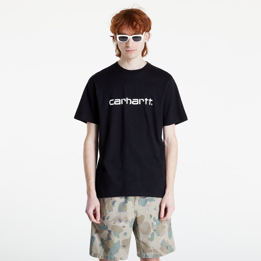 Póló Carhartt WIP S/S Script T-Shirt Black/ White XS-alacsony-ár