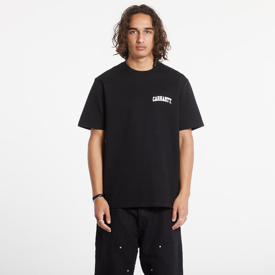 Póló Carhartt WIP S/S University Script T-Shirt Black/ White XS-alacsony-ár