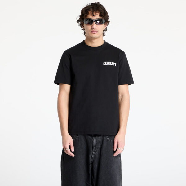 Póló Carhartt WIP University Script Short Sleeve T-Shirt UNISEX Black/ White XS-alacsony-ár