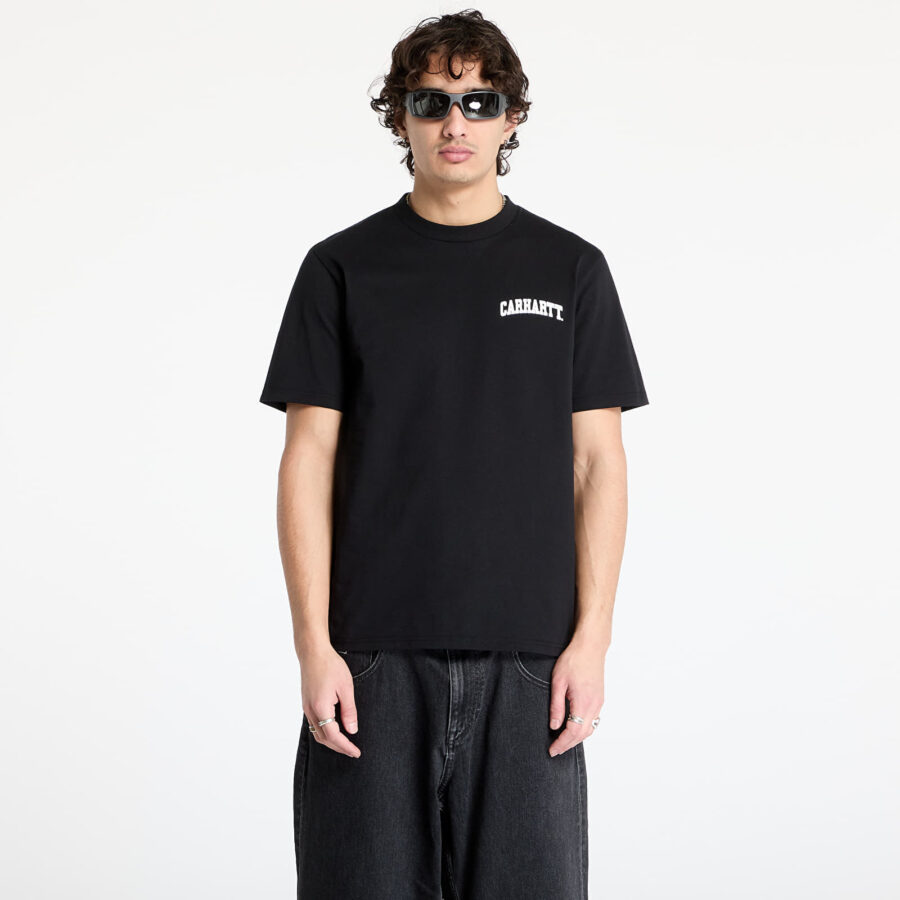 Póló Carhartt WIP University Script Short Sleeve T-Shirt UNISEX Black/ White XS-alacsony-ár