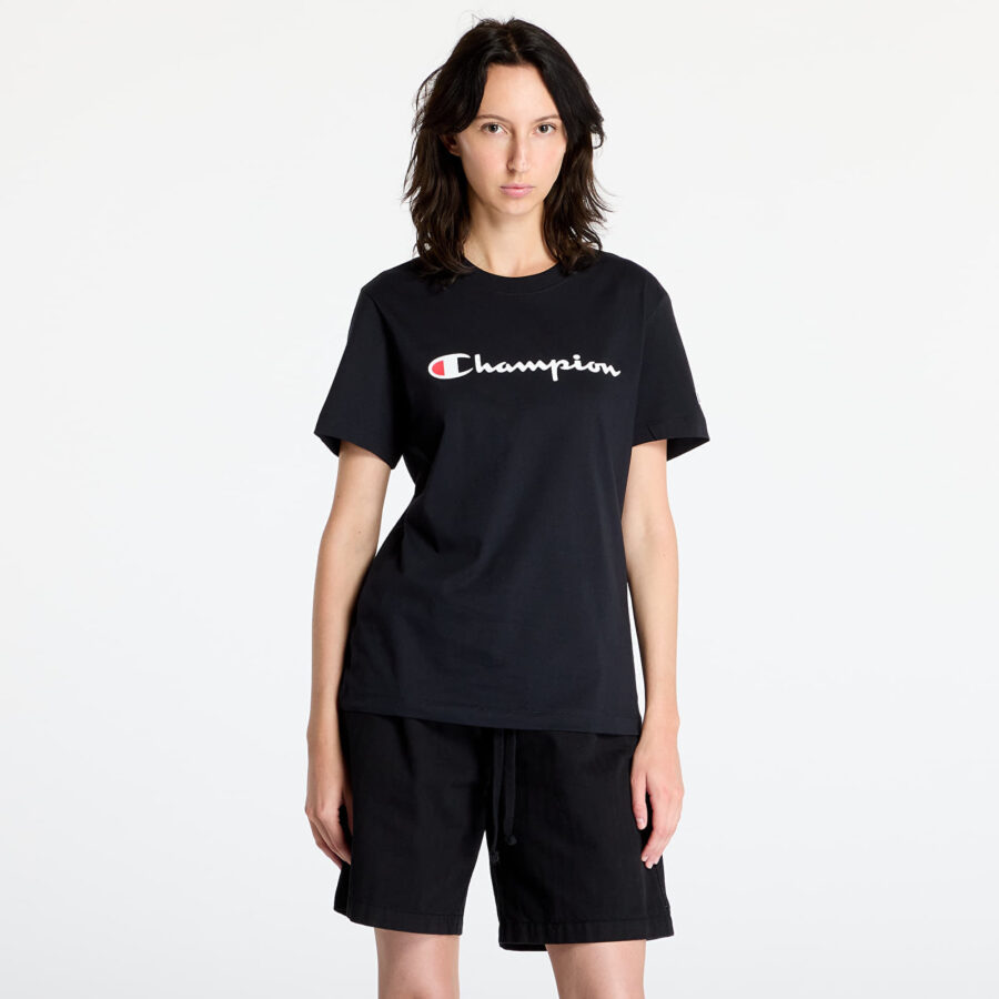 Póló Champion SS Tee Black S-alacsony-ár