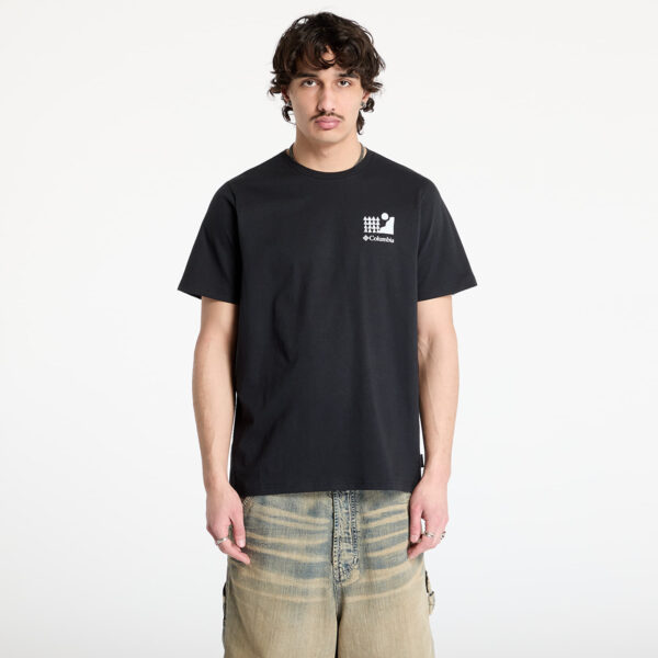 Póló Columbia Explorers Canyon™ Back SS Tee Black/ Explore Outdoors M-alacsony-ár