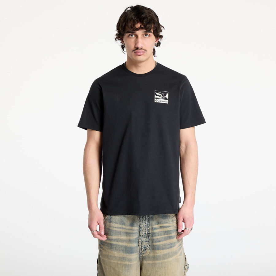 Póló Columbia Explorers Canyon™ Back SS Tee Black/ Trailscape S-alacsony-ár