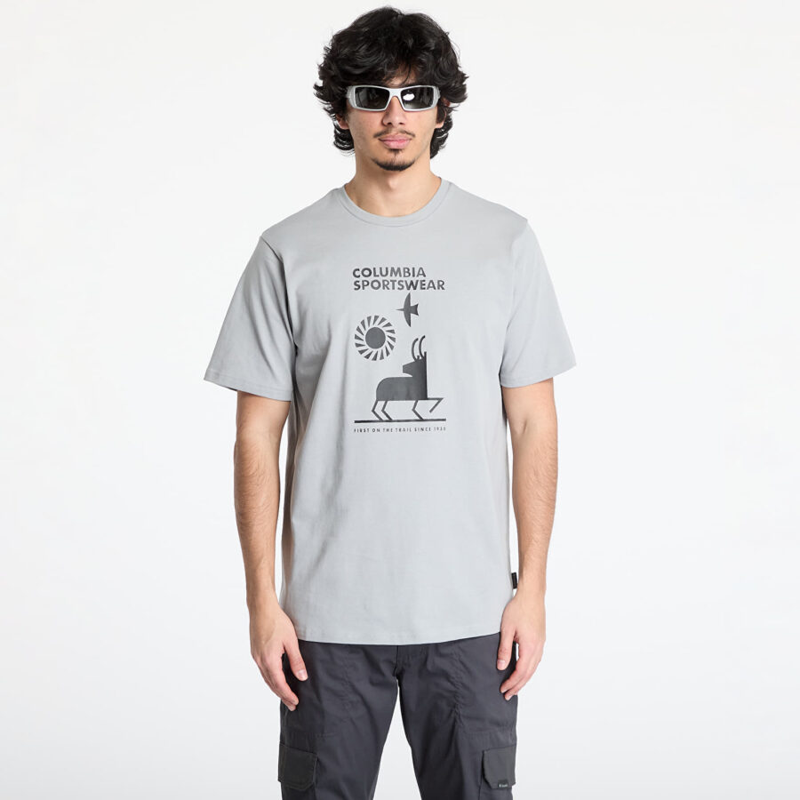 Póló Columbia Explorers Canyon™ SS Tee Columbia Grey/ Naturally Outdoor S-alacsony-ár