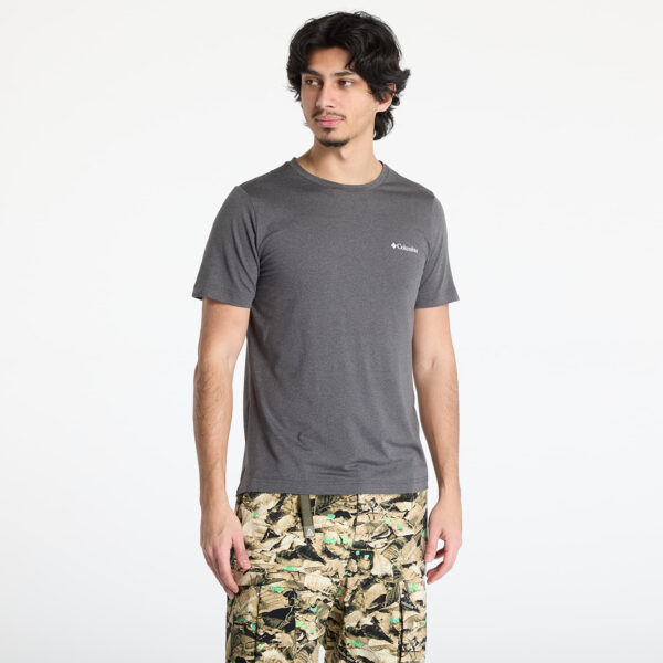 Póló Columbia Kwick Hike™ Back Graphic Shortsleeve Tee Black Heather/ Linear View Multi S-alacsony-ár