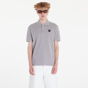 Póló Comme des Garçons PLAY Emblem Knit Short Sleeve Tee UNISEX Grey S-alacsony-ár