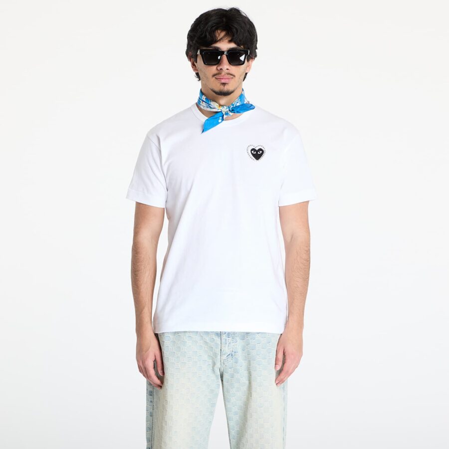 Póló Comme des Garçons PLAY Emblem x Metalstone T-Shirt UNISEX White/ Black XS-alacsony-ár