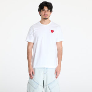 Póló Comme des Garçons PLAY Emblem x Rhinestone T-Shirt UNISEX White/ Red XXS-alacsony-ár