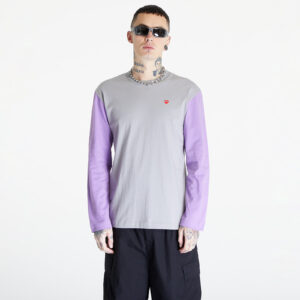 Póló Comme des Garçons PLAY Heart Logo Long Sleeve Tee UNISEX Gray/ Lavender M-alacsony-ár