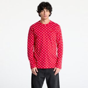 Póló Comme des Garçons PLAY Heart Logo Long Sleeve Tee UNISEX Red XXS-alacsony-ár