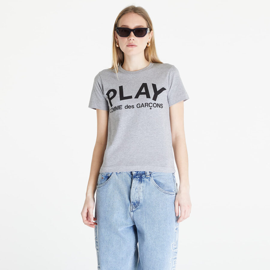 Póló Comme des Garçons PLAY Heart Logo Short Sleeve Tee Grey XS-alacsony-ár
