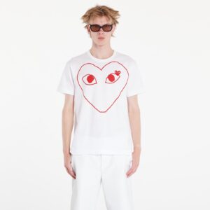Póló Comme des Garçons PLAY Heart Logo Short Sleeve Tee UNISEX White XL-alacsony-ár