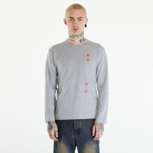 Póló Comme des Garçons PLAY Long Sleeve Logo Print T-Shirt UNISEX Grey XS-alacsony-ár