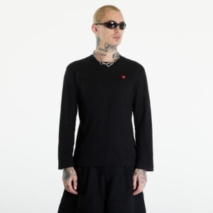 Póló Comme des Garçons PLAY Long Sleeve Small Red Emblem T-Shirt UNISEX Black XXL-alacsony-ár