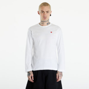 Póló Comme des Garçons PLAY Long Sleeve Small Red Emblem T-Shirt UNISEX White XXL-alacsony-ár