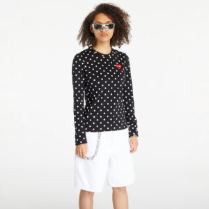 Póló Comme des Garçons PLAY Long Sleeve Tee Black S-alacsony-ár