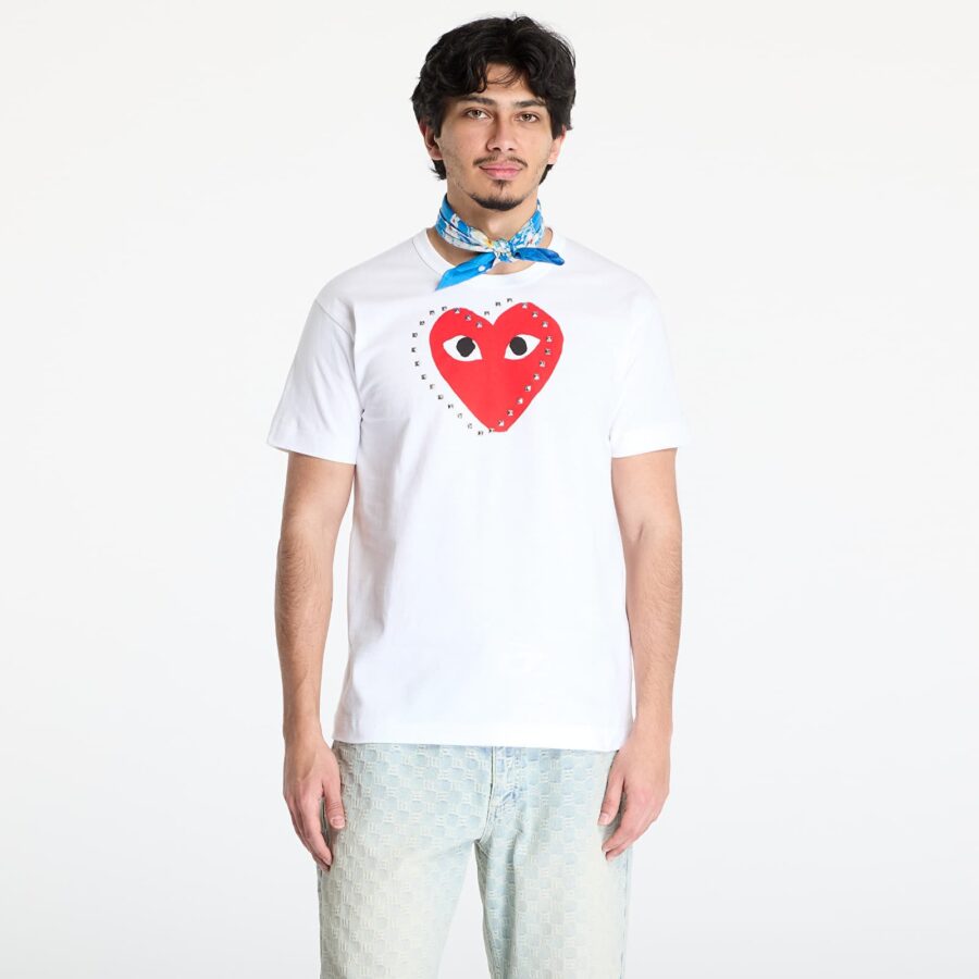Póló Comme des Garçons PLAY Print Red x Black x Studc T-Shirt UNISEX White M-alacsony-ár