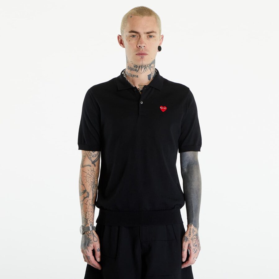 Póló Comme des Garçons PLAY Red Emblem Sweater UNISEX Black XXS-alacsony-ár