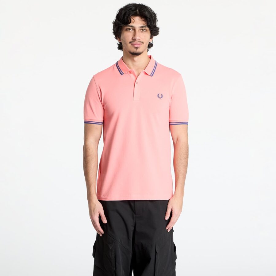Póló Comme des Garçons SHIRT x Fred Perry Knit T-Shirt Coral S-alacsony-ár