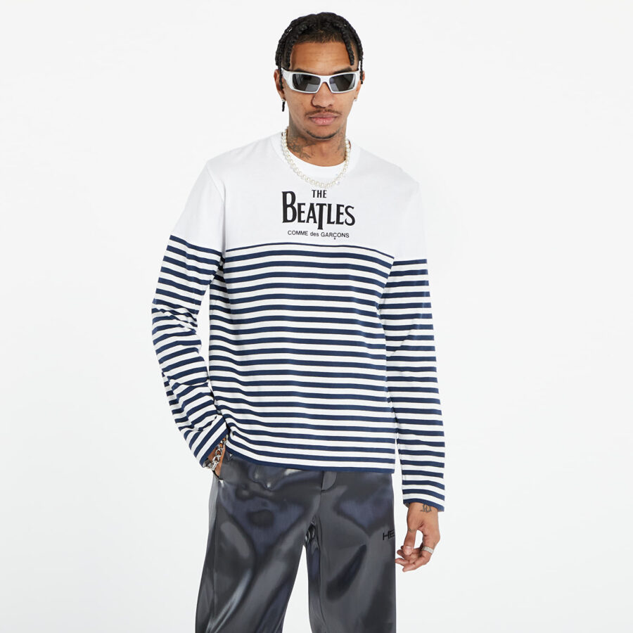 Póló Comme des Garçons x The Beatles Long Sleeve Woven Tee UNISEX White L-alacsony-ár