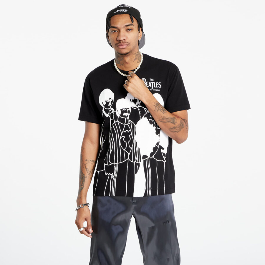 Póló Comme des Garçons x The Beatles Short Sleeve Tee UNISEX Black XL-alacsony-ár