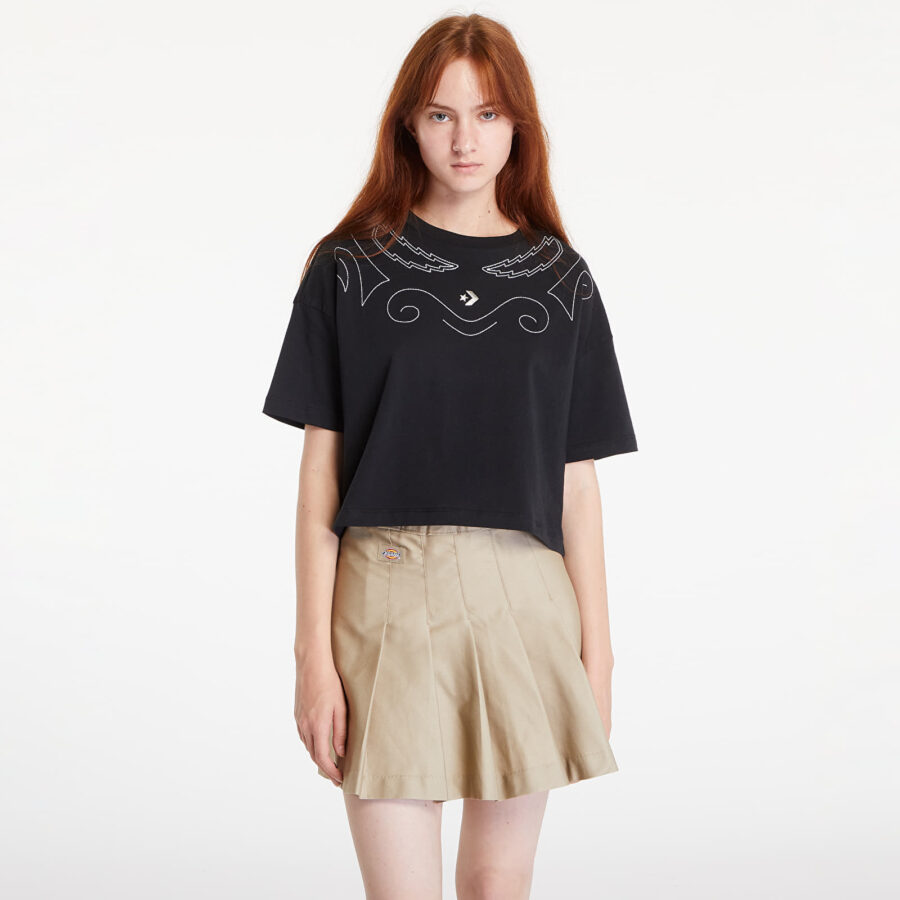 Póló Converse Proud To Be Oversized Cropped T-Shirt Converse Black XL-alacsony-ár