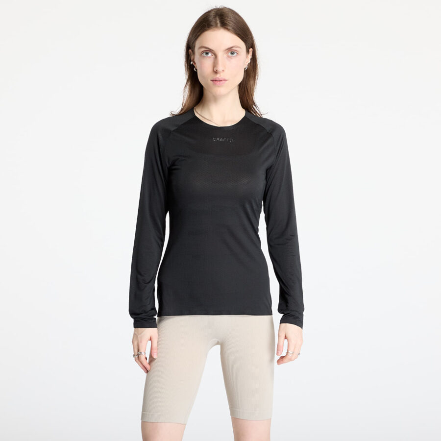 Póló Craft Pro Dry Nanoweight Long Sleeve Tee Black S-alacsony-ár